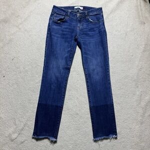 Cabi Jeans Womens 2 Slim Boyfriend Blue Denim Two Tone Low Rise Cotton 29x28